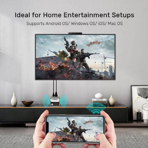 V1162B - UNITEK V1162B - Wireless Screen Mirroring Device Supporting 4K HD Res Supports &roid OS/ Windows OS/