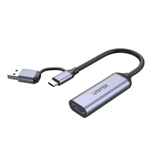 V1167A - UNITEK V1167A - HDMI to USB-C/A Video Capture Card. 60FPS Streaming Teaching Video Conferencing