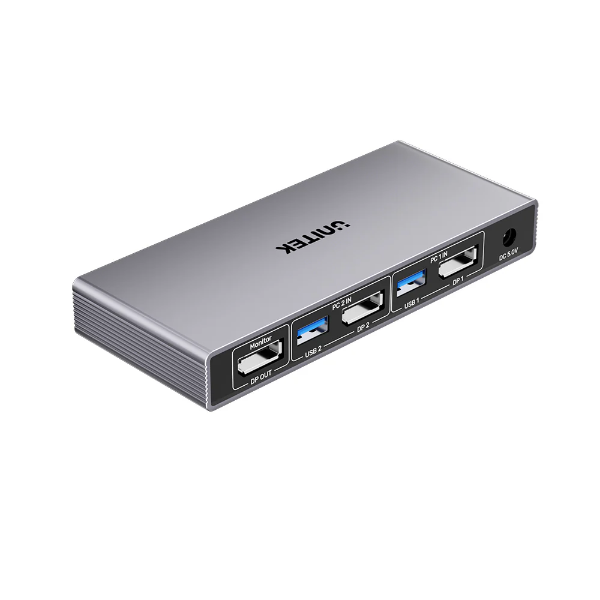 UNITEK V1310A - 5Gbps DP KVM Switch. Switches Between 2 Devices 1 DP 8K@60Hz Display & 4 USB