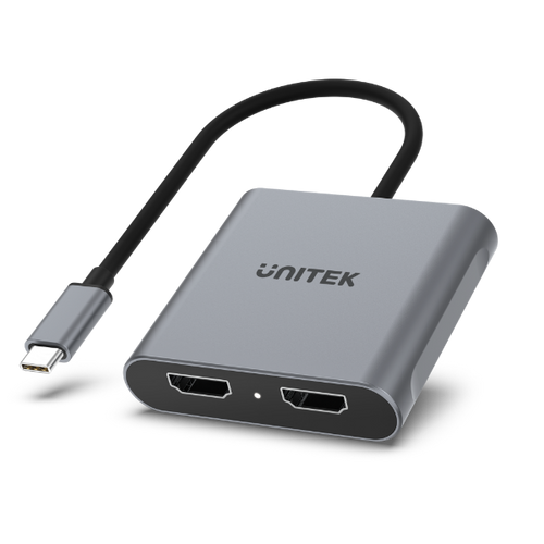 V1404B - UNITEK V1404B - USB-C to Dual HDMI Adapter. Supports Up to 4K@60Hz. Supports Multi-Screen (MST)