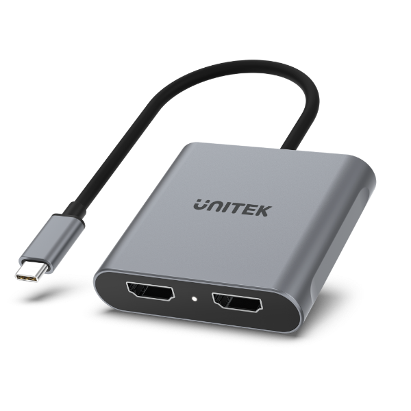UNITEK V1404B - USB-C to Dual HDMI Adapter. Supports Up to 4K@60Hz. Supports Multi-Screen (MST)
