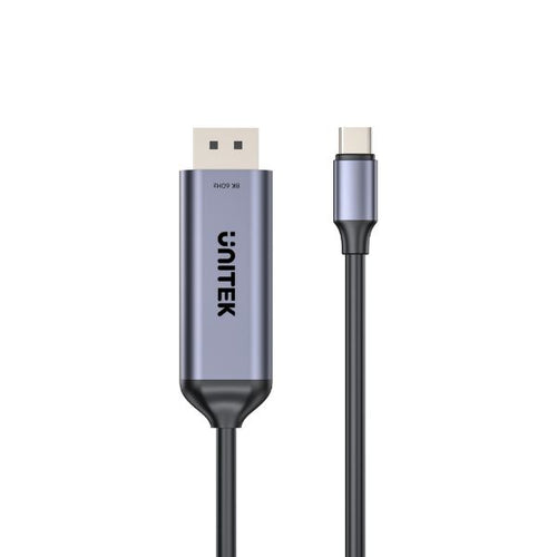V1423D - UNITEK V1423D - 1.8m 8K USB-C DisplayPort 1.4 Cable in Aluminium Housing Res up to 8K@30Hz & HDR.