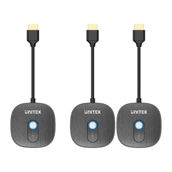 UNITEK V1711A - Wireless 1080p HDMI Transmitter with 2x Receivers Supports Dual Screen Mirroring