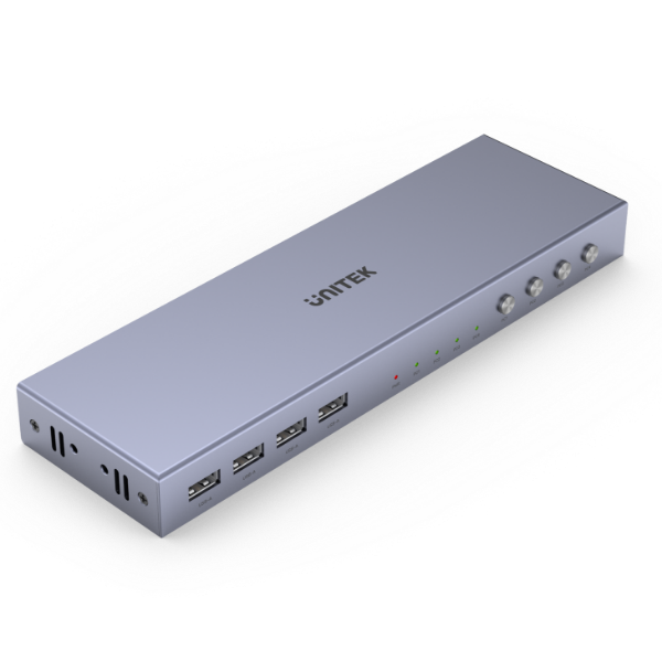 UNITEK V306A - HDMI KVM 4-in-1-Out Switch & Supports 4K@60Hz UHD. 4x USB-A Ports 4x HDMI