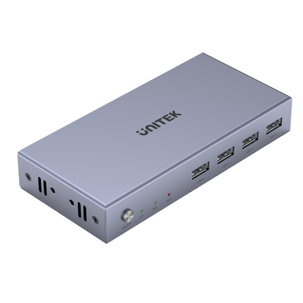 UNITEK V307A - HDMI KVM 2-in-1-Out Switch & Supports 4K@60Hz UHD. 4x USB-A Ports 2x HDMI