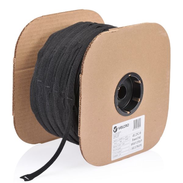 VELCRO VEL170091 - One-Wrap 19mm x 200mm Pre-sized Ties. 900 Ties Roll. Integrated Hook & Loop