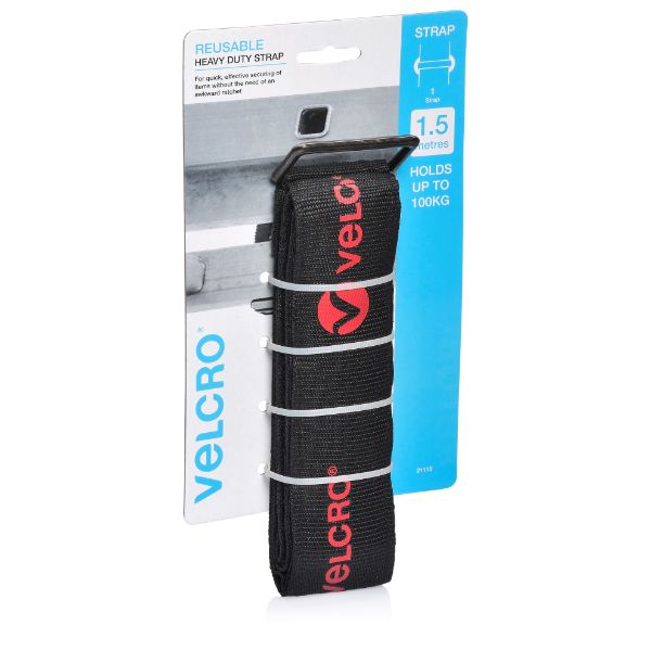 VELCRO VEL21115 - Heavy Duty 1.5m x 50mm Tie Down Strap. Secure & Hold 100kgs. Safe & Reliable