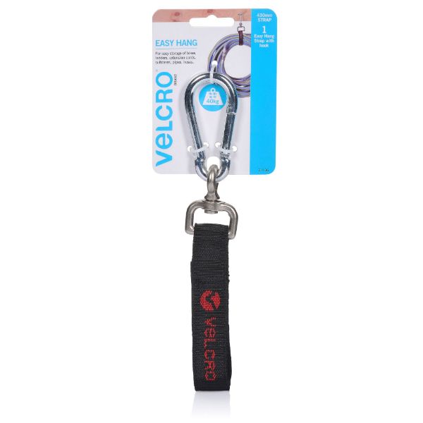 VELCRO VEL21126 - Easy Hang 430mm Strap w/ Hook. Store & Hold up to 40Kgs find a suitable anchor point