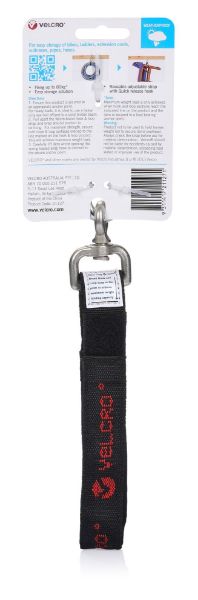 VELCRO VEL21127 - Easy Hang 630mm Strap w/ Hook. Store & Hold up to 80Kgs find a suitable anchor point