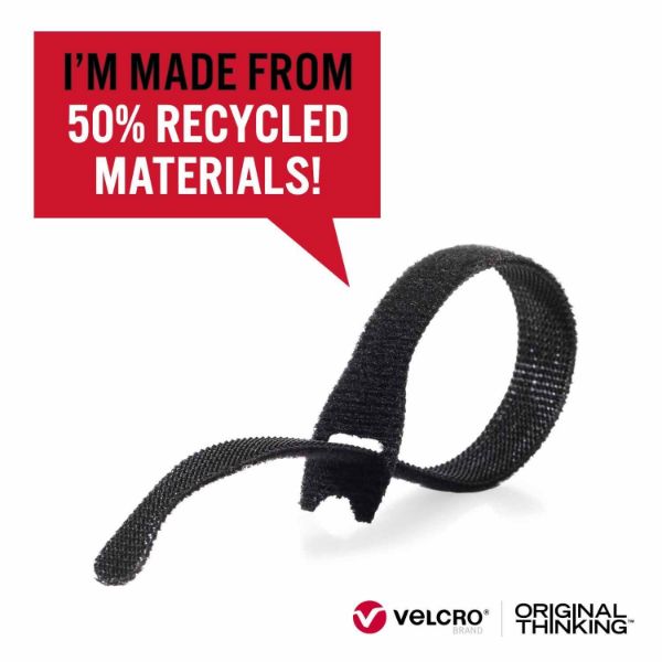 VELCRO VEL30187 - ECO Pre-cut 6pk Straps Made from 50% Recycled Strong Durable Reliable