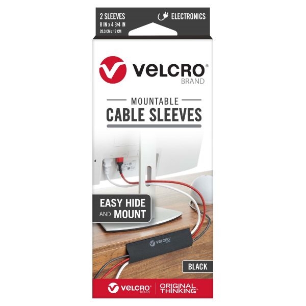 VELCRO VEL30795 - Mountable Cable Sleeves. Mount Electrical Cords Easy to Add or Change Cables.