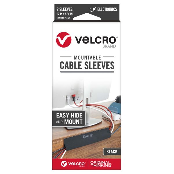 VELCRO VEL30797 - Mountable Cable Sleeves. Mount Electrical Cords Easy to Add or Change Cables.