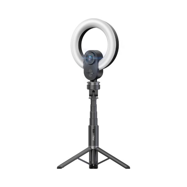 PROMATE VISTACAM - 2K 5MP UHD Webcam w/ Built-in Mic Ring Light & Detachable Tripod
