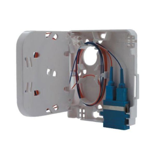 DYNAMIX WO002 - FTTH Compact Wall Outlet 1 Port SC Duplex / LC Quad Up to 4 Fibres Unloaded