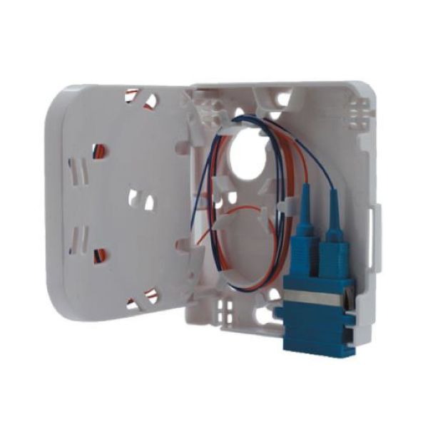 DYNAMIX WO002 - FTTH Compact Wall Outlet 1 Port SC Duplex / LC Quad Up to 4 Fibres Unloaded