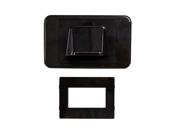 AMDEX WP-BULLNOSE-BLK - Combination Flush & Bullnose Cable Management Wall Plate w/ Brush Black Colour