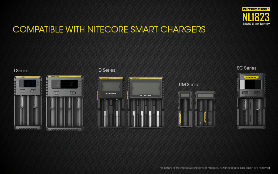 NL1823 - NITECORE LI-ION RECHARGEABLE BATTERY 18650 (3.7v / 2300mAh)