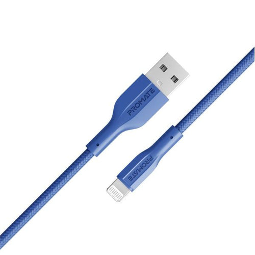 PROMATE XCORD-AI-BL - 1M USB-A to Lightning Connector Super Flexible Cable 2A Charging & 480Mbps Data
