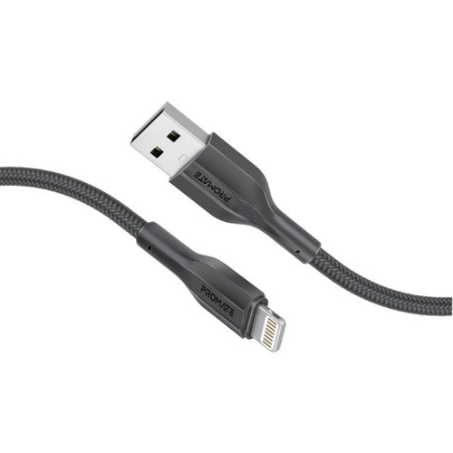 PROMATE XCORD-AI200-BLK - 2M USB-A to Lightning Connector Super Flexible Cable Supports 2A Charging & 480Mbps