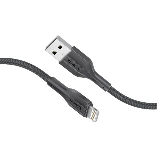 PROMATE XCORD-AI200-BLK - 2M USB-A to Lightning Connector Super Flexible Cable Supports 2A Charging & 480Mbps