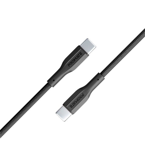 PROMATE XCORD-CC-BLK - 1M USB-C to USB-C Super Flexible Cable. Supports 2A Charging & 480Mbps Data