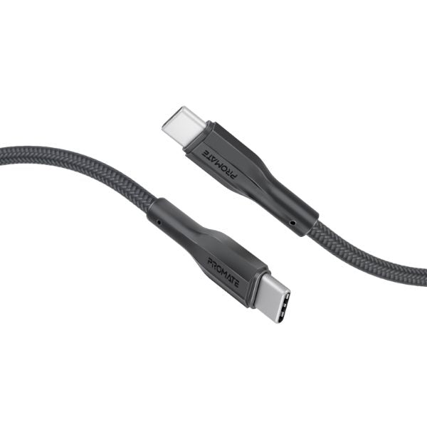 PROMATE XCORD-CC200-BLK - 2m 60W USB-C to USB-C Super Flexible Cable 3A/20V Supports 3A/20V Charging & 480