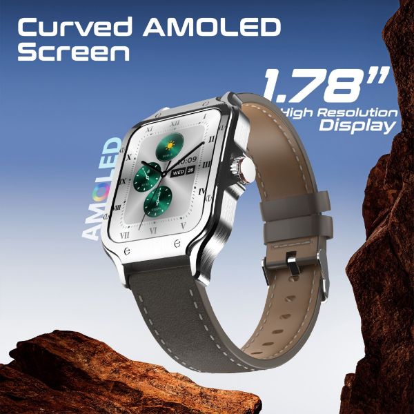 PROMATE XWATCH-RM-SLV - IP68 Smartwatch w/ 1.78'' Curved Display & BT Calling Fitness Tracker Pedometer