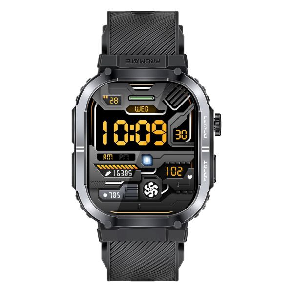 PROMATE XWATCH-SL-BLK - IP68 Smartwatch w/ 2.01'' Display & Bluetooth Calling. Fitness Tracker Pedometer