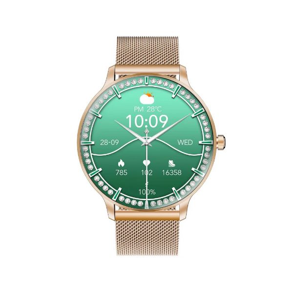 PROMATE XWATCH-US13-RG - IP68 Smartwatch with 1.32'' Curved AMOLED Display & BT Cal Fitness Tracker Pedometer Bloo