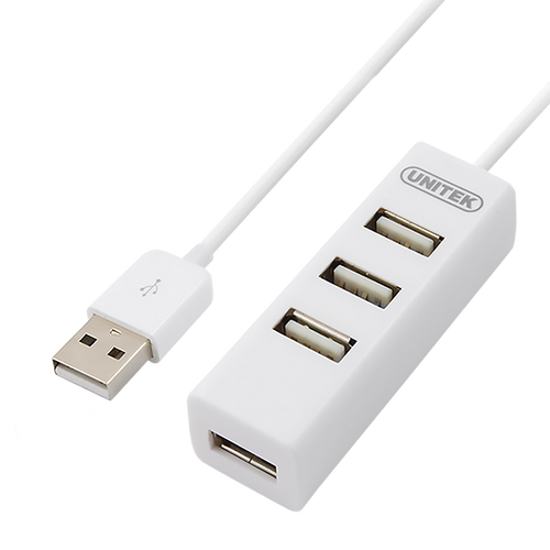 UNITEK Y-2146 - USB-A 2.0 4-Port Hub. Plug & play. Backward compatible w/ USB1.1. Supports data transfer