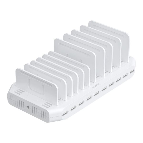 UNITEK Y-2190D - 10-Port 60W Smart Charging Station 10x 2.4A USB-A Ports. Power: 60W. Over-charge Over