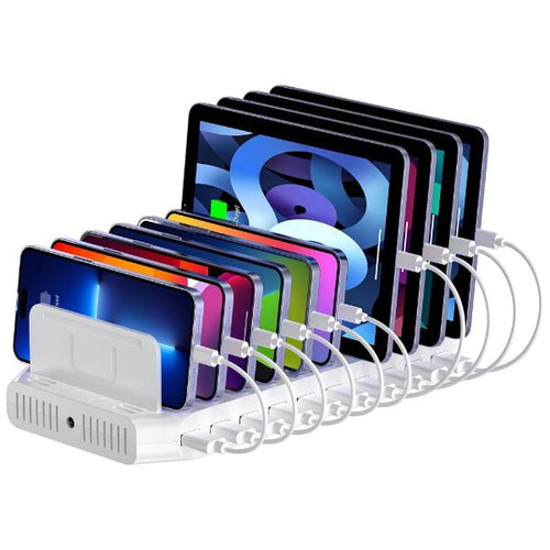 Y-2190D - UNITEK Y-2190D - 10-Port 60W Smart Charging Station 10x 2.4A USB-A Ports. Power: 60W. Over-charge Over