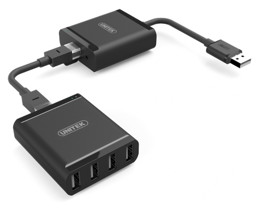 Y-2516 - UNITEK Y-2516 - 4-Port USB-A Extender Over Cat5e/6/7 Network Cable. Extend up to 60m. Easy Plug &