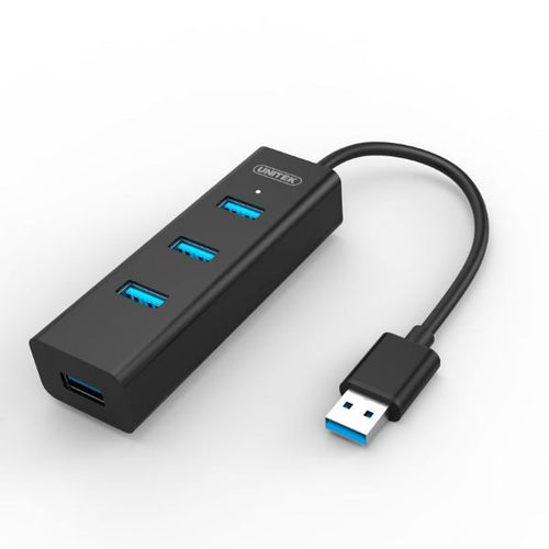 Y-3089 - UNITEK Y-3089 - USB 3.0 4-Port hub. Super Speed Data Transfer Rate up to 5Gbps. Plug & play. LED