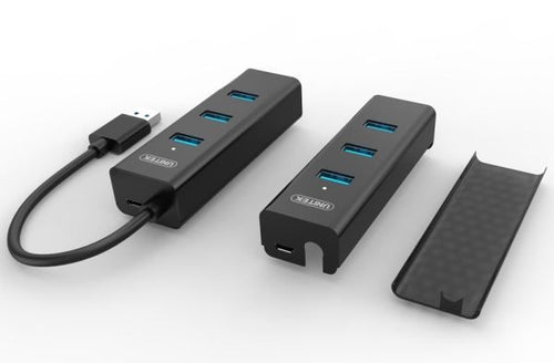 Y-3089 - UNITEK Y-3089 - USB 3.0 4-Port hub. Super Speed Data Transfer Rate up to 5Gbps. Plug & play. LED