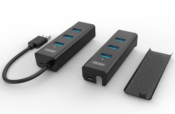 UNITEK Y-3089 - USB 3.0 4-Port hub. Super Speed Data Transfer Rate up to 5Gbps. Plug & play. LED