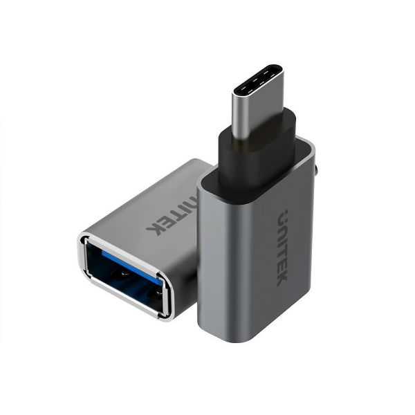 UNITEK Y-A025CGY - USB 3.1 USB-C Male to USB-A Female Adapter. Apple Style Aluminium Housing
