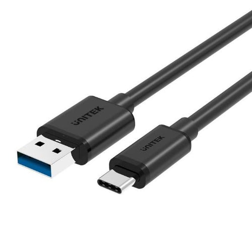 UNITEK Y-C474BK - 1m USB 3.1 USB-C Male to USB-A Male Cable. Reversible USB-C Connector